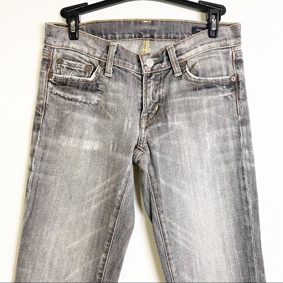 Citizens of Humanity Ash Gray Distressed Bootcut Jeans Y2K Womens Size 25 - Picture 4 of 12
